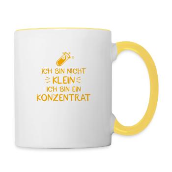 Ich bin nicht klein ich bin ein Konzentrat - Tasse zweifarbig - Weiß/Gelb - Rechts