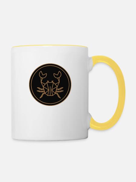 Krabbe - Tasse zweifarbig - Weiß/Gelb