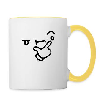 Icon Thoughtful Facial Expression - Contrasting Mug - white/yellow - Right