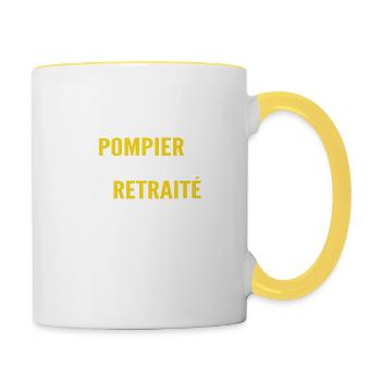 un super pompier donne un retraité exceptionnel - Mug contrasté - blanc/jaune - Droite