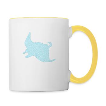 Rochen Manta - Tasse zweifarbig - Weiß/Gelb - Rechts