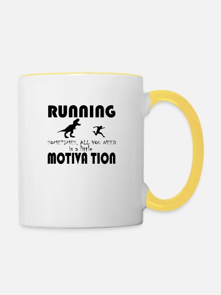 Dinosaurier Dino Dinosaur - Tasse zweifarbig - Weiß/Gelb