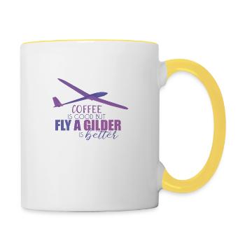 Gliding gliders - Contrasting Mug - white/yellow - Right