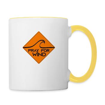 Pray for wind - Mug contrasté - blanc/jaune - Droite