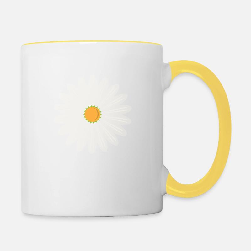 Floraison des marguerites - Mug contrasté - blanc/jaune