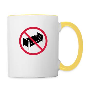 Pas de zone de lit - Mug contrasté - blanc/jaune - Droite