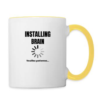 Installing brain - Contrasting Mug - white/yellow - Right