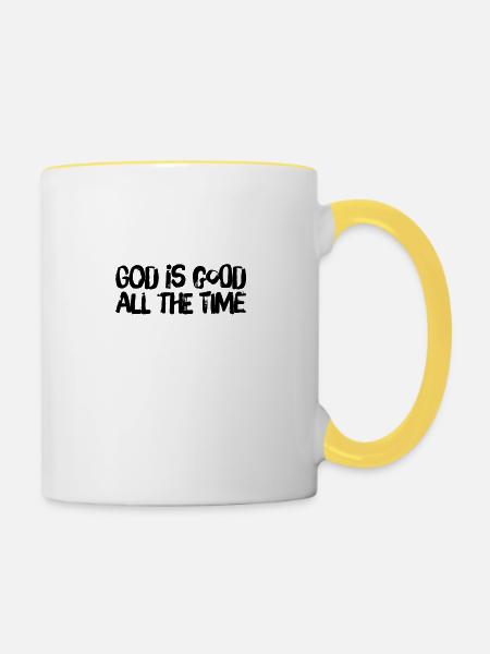 Gott ist wunderbar - Tasse zweifarbig - Weiß/Gelb