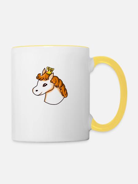 Pony Apricot - Tasse zweifarbig - Weiß/Gelb