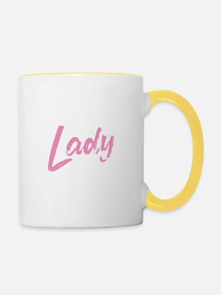 Boss Lady - Tasse zweifarbig - Weiß/Gelb