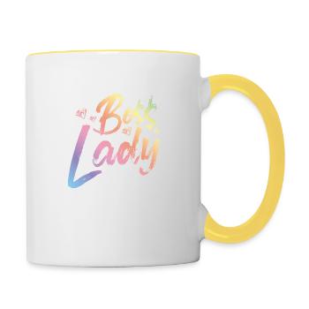 Boss Lady - Tasse zweifarbig - Weiß/Gelb - Rechts