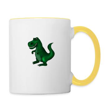 Dinosaure - Mug contrasté - blanc/jaune - Droite