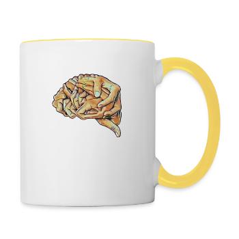 Artistic Brain - Tasse zweifarbig - Weiß/Gelb - Rechts