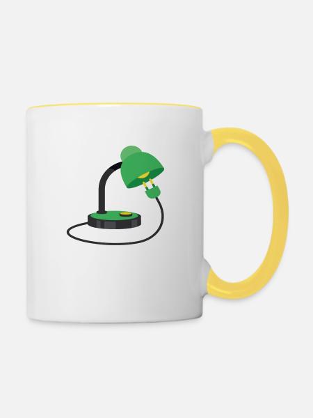 Lampe - Tasse zweifarbig - Weiß/Gelb
