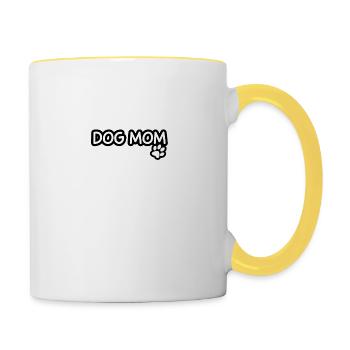 Dog Mom - Mug contrasté - blanc/jaune - Droite