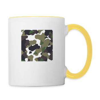 Camouflage militaire - Mug contrasté - blanc/jaune - Droite
