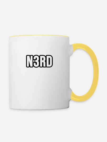 Nerd - Tasse zweifarbig - Weiß/Gelb