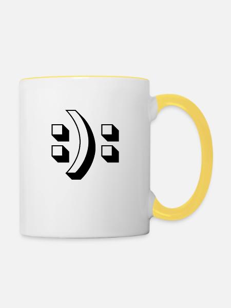 Perspektive - Tasse zweifarbig - Weiß/Gelb