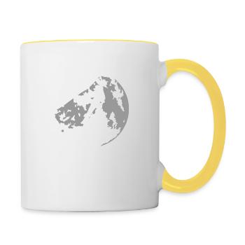 Vollmond und Klettern - Tasse zweifarbig - Weiß/Gelb - Rechts