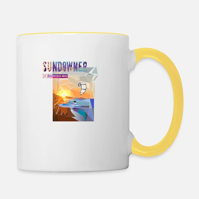 Sundowner Kitesurfer - Contrasting Mug - white/yellow