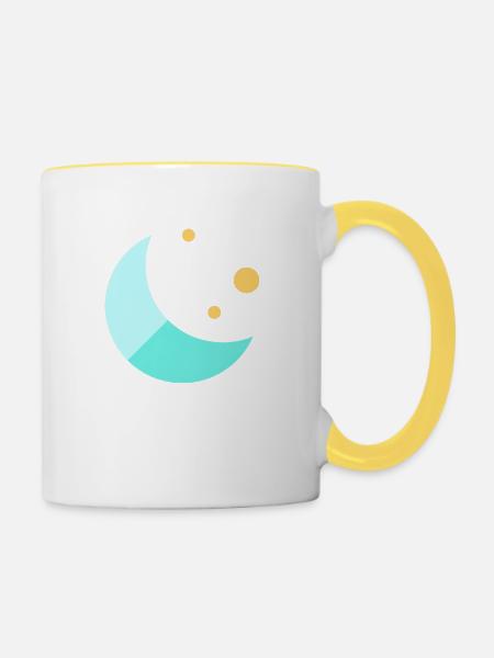 Mond - Tasse zweifarbig - Weiß/Gelb