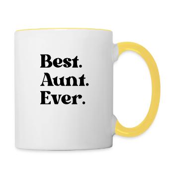 Best. Aunt. Ever. - Tasse zweifarbig - Weiß/Gelb - Rechts