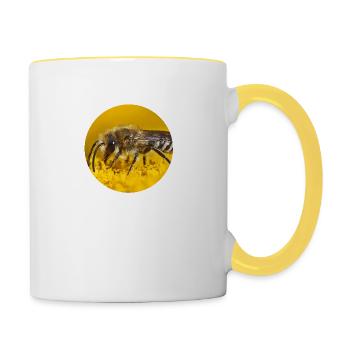 Honigbiene Bienen Fotografie - Tasse zweifarbig - Weiß/Gelb - Rechts