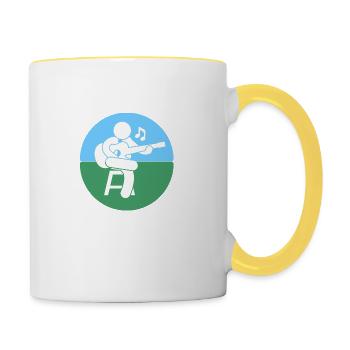 musicien - Mug contrasté - blanc/jaune - Droite