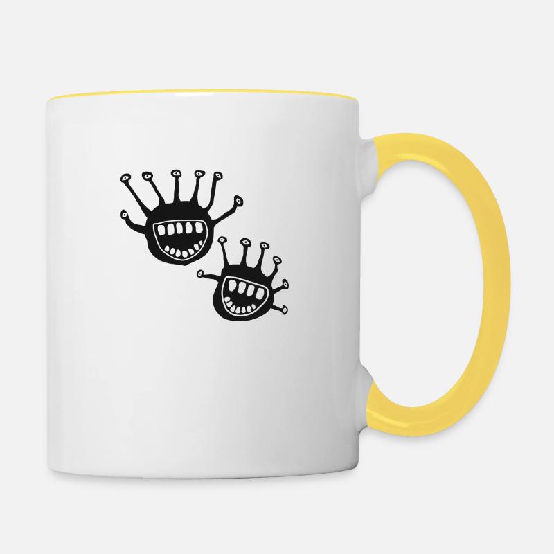 little monsters - Tasse zweifarbig - Weiß/Gelb