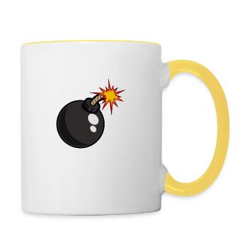 Bombe - Mug contrasté - blanc/jaune - Droite