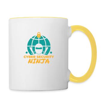 Cyber security ninja Programming Informatik - Tasse zweifarbig - Weiß/Gelb - Rechts