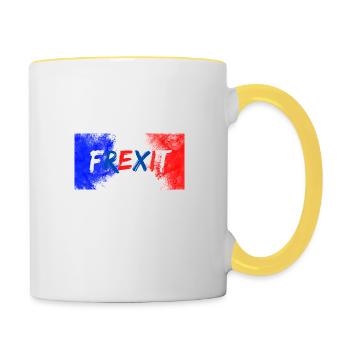 Frexit T-shirt UPR Patriots - Contrasting Mug - white/yellow - Right
