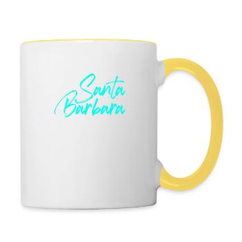 Santa Barbara California - Mug contrasté - blanc/jaune - Droite