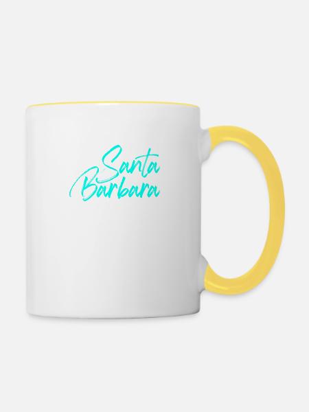 Santa Barbara California - Tasse zweifarbig - Weiß/Gelb