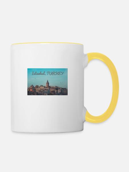 Istanbul - Tasse zweifarbig - Weiß/Gelb