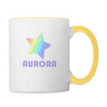 Aurora pastell stella - Tasse zweifarbig - Weiß/Gelb - Rechts