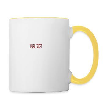 Schönes Büro Spruch Shirt Geschenk - Tasse zweifarbig - Weiß/Gelb - Rechts