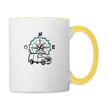 VAN LIFE VANLIFER NOMADS - Contrasting Mug - white/yellow - Right