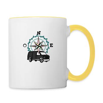 VAN LIFE VANLIFER NOMADS - Contrasting Mug - white/yellow - Right