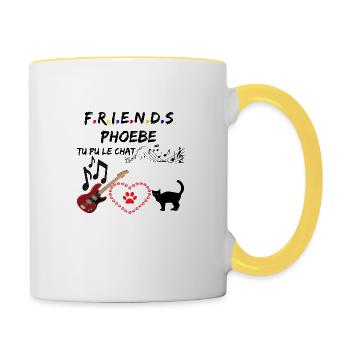 friends song phoebe you could the cat - Contrasting Mug - white/yellow - Right