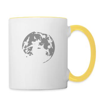 football - full moon - Contrasting Mug - white/yellow - Right