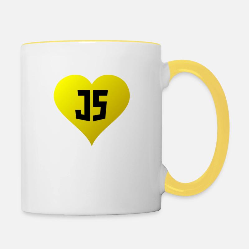 Coeur JavaScript - Mug contrasté - blanc/jaune