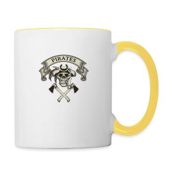 PIRATES - Tasse zweifarbig - Weiß/Gelb - Rechts