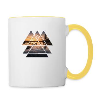 Lac abstrait - Mug contrasté - blanc/jaune - Droite