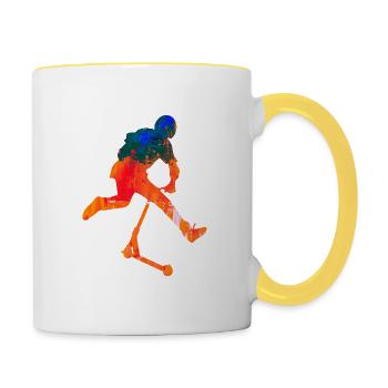 trottinette freestyle - Mug contrasté - blanc/jaune - Droite