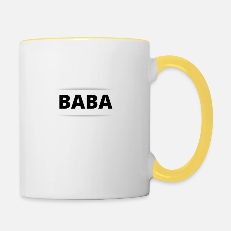 Hediyelik Türkisch Geschenkidee Best Baba Ever - Tasse zweifarbig - Weiß/Gelb