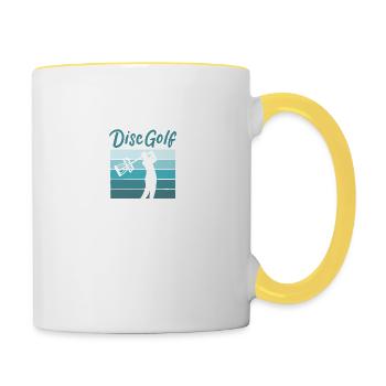 How To Play Disc Golf - Contrasting Mug - white/yellow - Right
