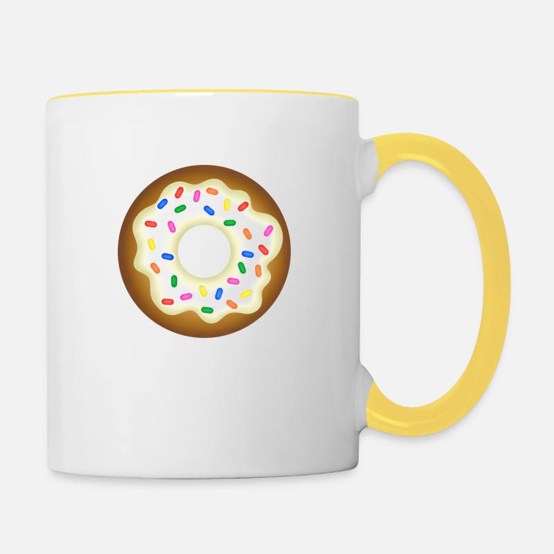 Beignet glacé savoureux - Mug contrasté - blanc/jaune