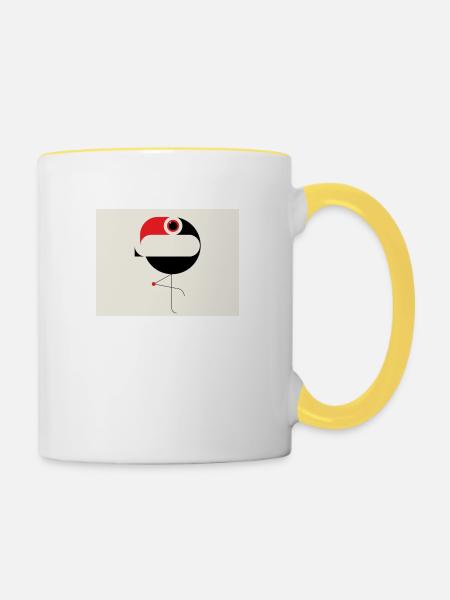 Vogel Bird - Tasse zweifarbig - Weiß/Gelb