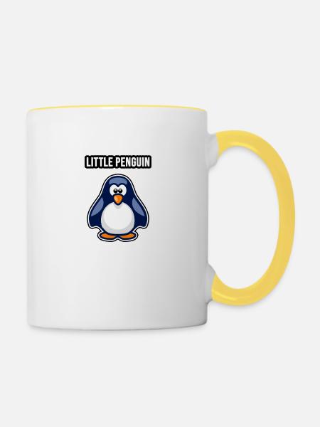 Little Penguin - Tasse zweifarbig - Weiß/Gelb